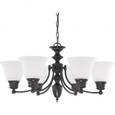 NUVO Lighting NUV-60-3169 Empire - 6 Light - 26 in. - Chandelier with Frosted White Glass
