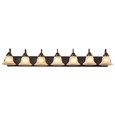 NUVO Lighting 60-1268 Ballerina 7 Light 48in, Vanity with Champagne Linen Washed Glass