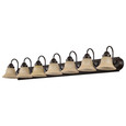 NUVO Lighting 60-1268 Ballerina 7 Light 48in, Vanity with Champagne Linen Washed Glass
