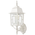 NUVO Lighting 60-4924 Banyan, 1-Light, 17in, Outdoor Wall with Clear Water Glass, White Finish