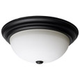 NUVO Lighting NUV-60-129 3 Light - 15 Inch - Flush Mount - Matte Black Finish - Opal Glass