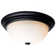 NUVO Lighting 60-129 3 Light, 15in, Flush Mount, Matte Black Finish, Opal Glass