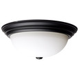 NUVO Lighting NUV-60-129 3 Light - 15 Inch - Flush Mount - Matte Black Finish - Opal Glass