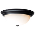 NUVO Lighting 60-129 3 Light, 15in, Flush Mount, Matte Black Finish, Opal Glass