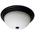 NUVO Lighting 60-129 3 Light, 15in, Flush Mount, Matte Black Finish, Opal Glass