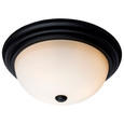 NUVO Lighting 60-129 3 Light, 15in, Flush Mount, Matte Black Finish, Opal Glass