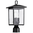 NUVO Lighting 60-5932 Jamesport Collection Outdoor 15in Post Light Pole Lantern, Matte Black with Clear Glass