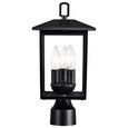 NUVO Lighting 60-5932 Jamesport Collection Outdoor 15in Post Light Pole Lantern, Matte Black with Clear Glass