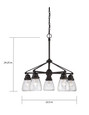 NUVO Lighting NUV-60-5545 Laurel - 5 Light - Chandelier with Clear Seeded Glass