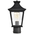 NUVO Lighting 60-5745 Jasper Collection Outdoor 14in Post Light Pole Lantern, Matte Black Finish with Clear Glass