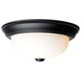 NUVO Lighting NUV-60-127 2 Light - 11 Inch - Flush Mount - Matte Black Finish - Opal Glass