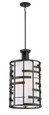 NUVO Lighting 60-6433 Lansing, 4-Light, Pendant with White Fabric Shade and Opal Diffuser