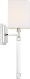 NUVO Lighting 60-6682 Thompson, 1-Light, Wall Sconce, Polished Nickel Finish with White Linen Shade