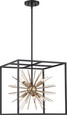 NUVO Lighting 60-6730 Spirefly, 6 Light, Pendant Fixture, Matte Black and Burnished Brass Finish