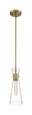 NUVO Lighting 60-6858 Bahari, 1-Light, Mini Pendant Fixture, Vintage Brass Finish with Clear Glass
