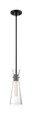 NUVO Lighting 60-6878 Bahari, 1-Light, Mini Pendant Fixture, Black Finish with Clear Glass