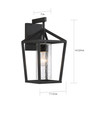 NUVO Lighting 60-6592 Hopewell, 1-Light, Medium Lantern, Matte Black Finish with Clear Seeded Glass