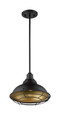 NUVO Lighting 60-7014 Newbridge, 1-Light, Large Pendant Fixture, Dark Bronze Finish with Gold Accents