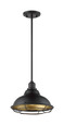 NUVO Lighting 60-7014 Newbridge, 1-Light, Large Pendant Fixture, Dark Bronze Finish with Gold Accents