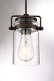 NUVO Lighting 60-6731 Antebellum, 1-Light, Mini Pendant Fixture, Mahogany Bronze Finish with Clear Glass
