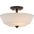 NUVO Lighting NUV-60-5906 Willow - 2 Light - Semi-Flush Fixture with White Glass