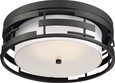 NUVO Lighting 60-6434 Lansing, 3 Light, Flush with White Fabric Shade and Opal Diffuser