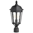 NUVO Lighting NUV-60-5943 East River Collection Outdoor 19.5 inch Post Light Pole Lantern - Matte Black Finish with Clear Water Glass