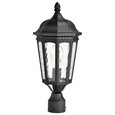 NUVO Lighting NUV-60-5943 East River Collection Outdoor 19.5 inch Post Light Pole Lantern - Matte Black Finish with Clear Water Glass