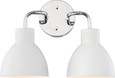 NUVO Lighting 60-6782 Sloan, 2 Light, Vanity, Polished Nickel Finish with Matte White Shade