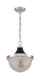 NUVO Lighting 60-7070 Faro, 1-Light, Large Pendant Fixture, Polished Nickel Finish with Black Accents, Clear Prismatic Glass NUVO Lighting 60-7070 Faro, 1-Light, Large Pendant Fixture, Polished Nickel Finish with Black Accents, Clear Prismatic Glass