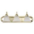 NUVO Lighting 60-329 Ballerina, 3 Light, 24in, Vanity with Alabaster Glass Bell Shades