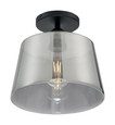 NUVO Lighting 60-7334 Motif, 1-Light, 10in, Semi-Flush Black with Smoked Glass