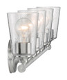 NUVO Lighting 60-7184 Bransel, 4-Light, Vanity Fixture, Brushed Nickel Finish with Clear Seeded Glass