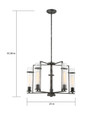 NUVO Lighting 60-6385 Donzi, 5-Light, Chandelier Fixture, Iron Black Finish