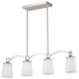 NUVO Lighting 60-5875 Laguna 4-Light, Island Pendant, Brushed Nickel with White Glass