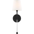 NUVO Lighting NUV-60-6689 Olmstead - 1 Light - Wall Sconce - Aged Bronze Finish with White Linen Shade