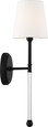 NUVO Lighting 60-6689 Olmstead, 1-Light, Wall Sconce, Aged Bronze Finish with White Linen Shade