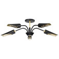 NUVO Lighting NUV-60-7295 Marc 5 Light Chandelier - Matte Black Finish - Gold Accents