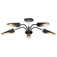 NUVO Lighting 60-7295 Marc 5-Light Chandelier, Matte Black Finish, Gold Accents