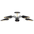 NUVO Lighting 60-7295 Marc 5-Light Chandelier, Matte Black Finish, Gold Accents