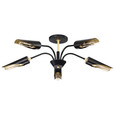 NUVO Lighting 60-7295 Marc 5-Light Chandelier, Matte Black Finish, Gold Accents