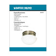 NUVO Lighting 60-6114 1-Light, 8in, Flush Mount, Small Antique Brass Mushroom, Color retail packaging