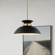 NUVO Lighting 60-7460 Perkins, 1-Light, Small Pendant, Matte Black with Burnished Brass