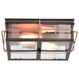 NUVO Lighting NUV-60-5834 Howell - 2 Light - Outdoor Flush Fixture with 60W Vintage Lamps Included - Bronze with Copper Accents Finish