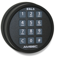 Amsec ESL5 Series Electronic Keypad Retro-Fit Kit – Black Nickel Finish, front view showing numeric keypad and AMSEC logo