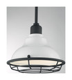NUVO Lighting 60-7023 Newbridge, 1-Light, Small Pendant Fixture, Gloss White Finish with Textured Black Accents
