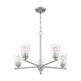 NUVO Lighting NUV-60-7185 Bransel - 5 Light - Chandelier Fixture - Brushed Nickel Finish with Clear Seeded Glass