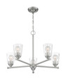 NUVO Lighting NUV-60-7185 Bransel - 5 Light - Chandelier Fixture - Brushed Nickel Finish with Clear Seeded Glass