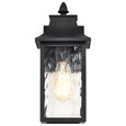 NUVO Lighting 60-5997 Austen Collection Outdoor 13in Small Wall Light, Matte Black Finish with Clear Water Glass