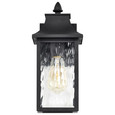 NUVO Lighting 60-5997 Austen Collection Outdoor 13in Small Wall Light, Matte Black Finish with Clear Water Glass